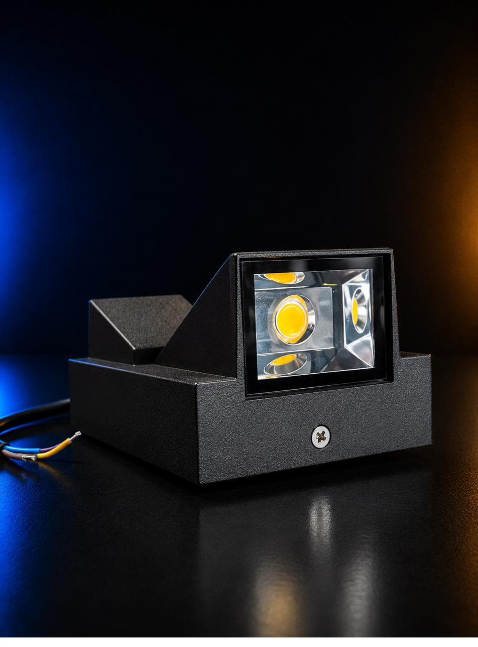 Elevation Light — black wedge housing with square prismatic lens window