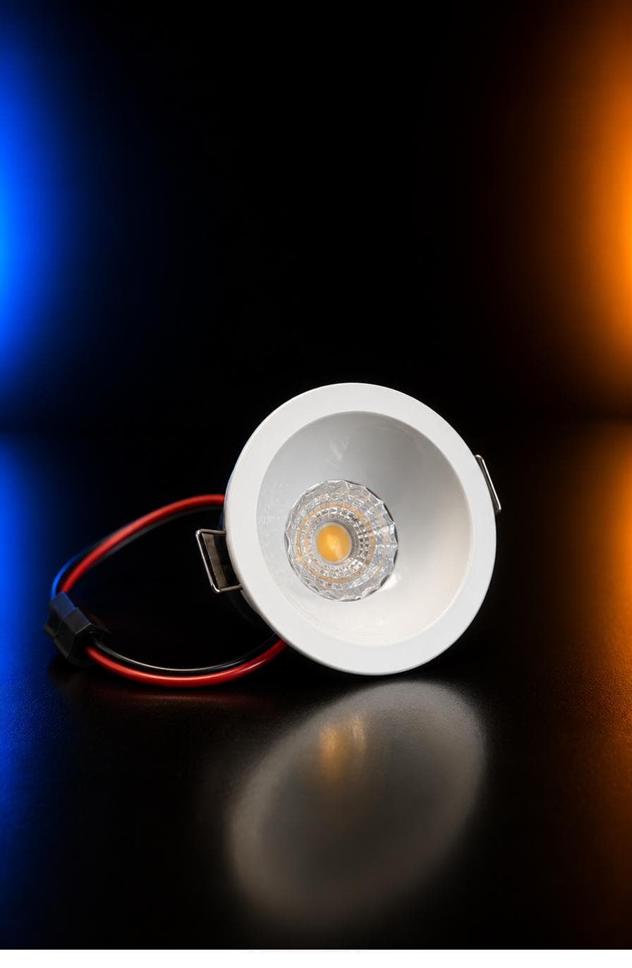 COB Downlight — white round downlight with white reflector cone
