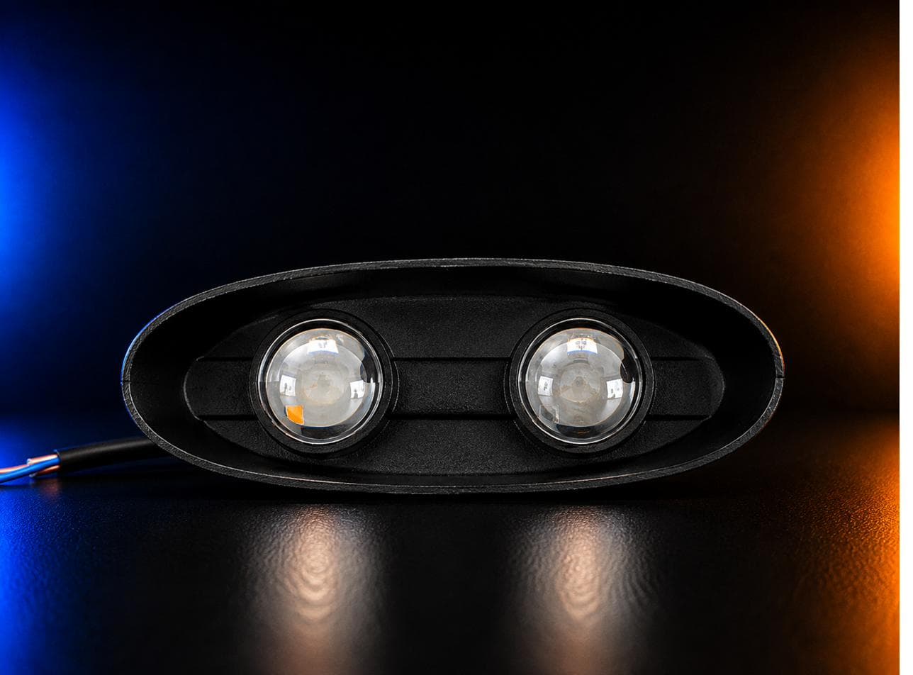 Outdoor Elevation Light 2+2 — black oval housing